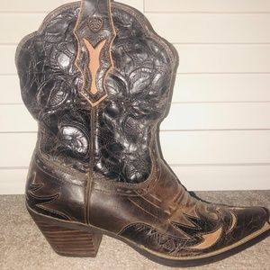 Ariat Dahlia floral embossed western boot.